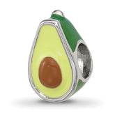 Sterling Silver Reflections Kids Enamel Avacado Half With Pit Bead